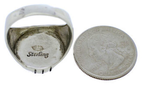 Genuine Sterling Silver Multicolor Inlay Ring Size 11-3/4 JX37771